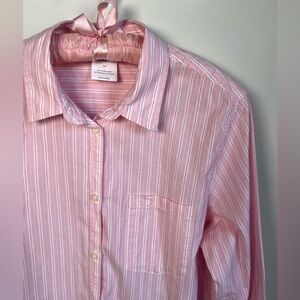 GAP Pink Striped Button-Up Shirt Women’s Large